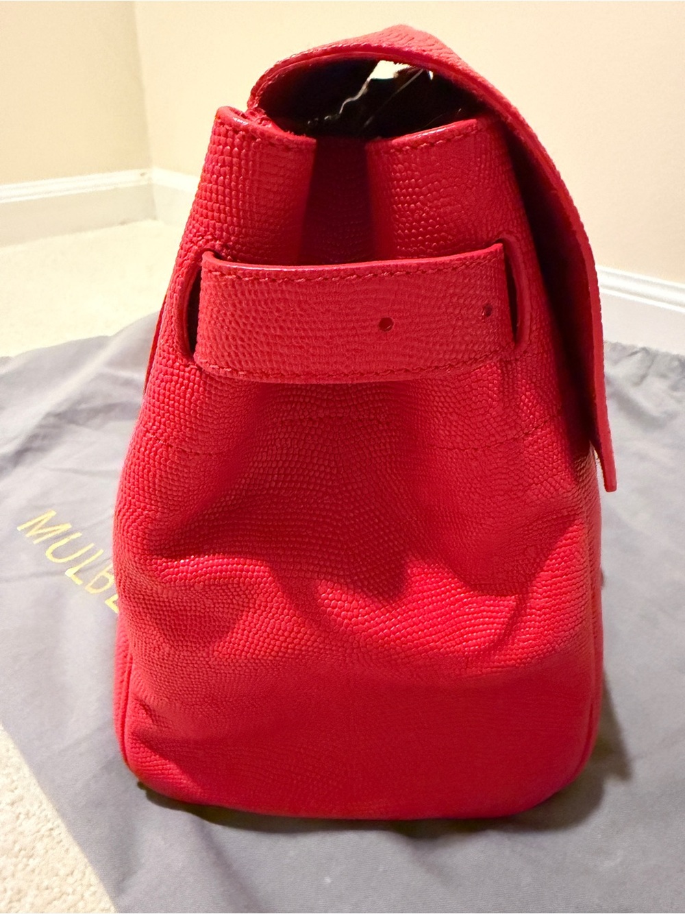 Mulberry Bayswater pressed Red leather lizard skin effect with Gold hardware - Picture 6 of 8